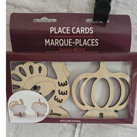Other - Thanksgiving 8 Piece Wooden  Card Holder Place Setting